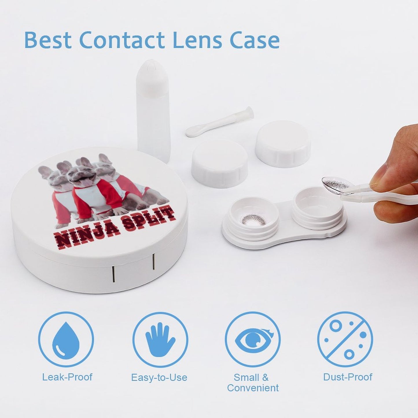 Online Custom Contact Lens Case Dog Ninja Split Residual Shadow