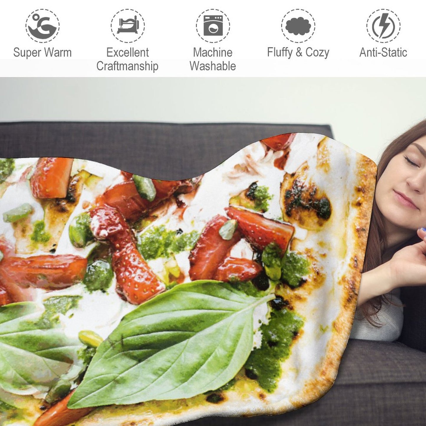 Online Custom Circular BlanketFood Pizza  Style One Size