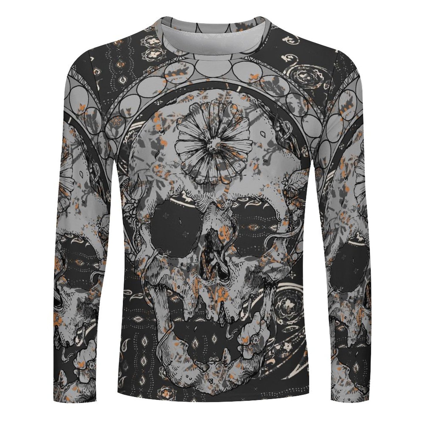 Online DIY T-shirt for Men Full Print Long Sleeve Skull