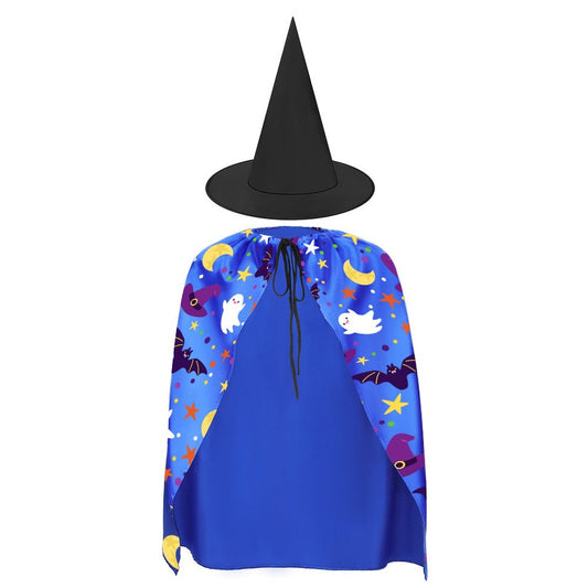 Online Custom Halloween Cape Hat Suit Blue-style One Size