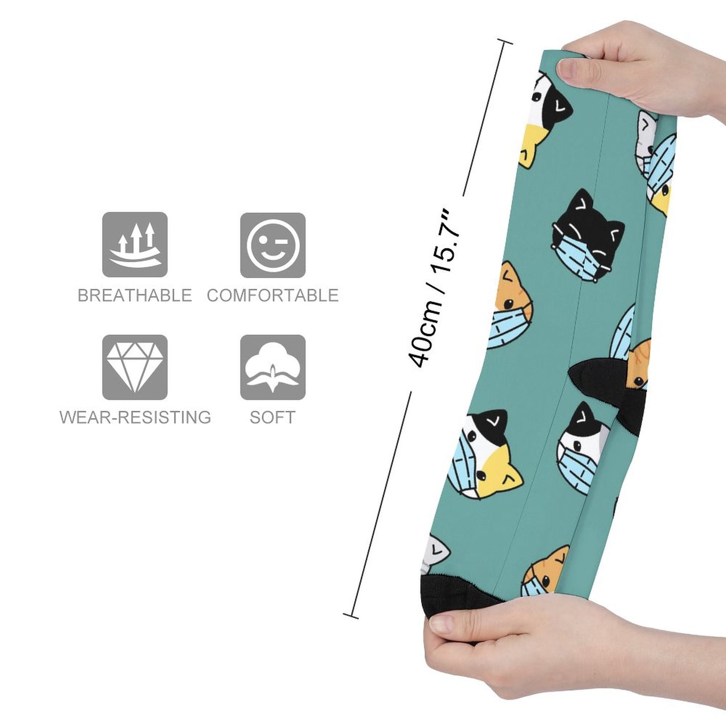 Online Customize Color Matching Stockings A Cat in A Mask One Size