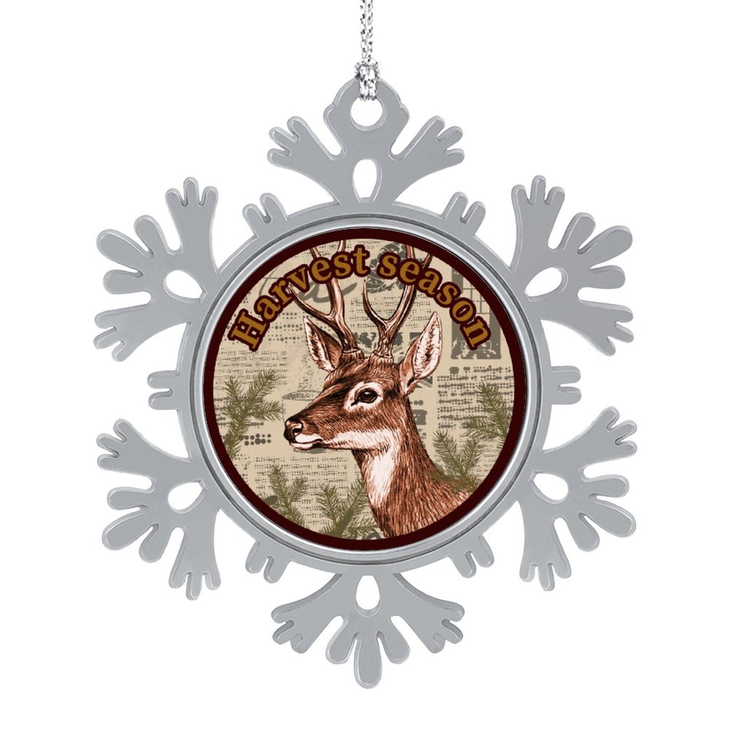 Online Customize Christmas Hanging Snowflake Decorations Autumn Milu Deer Newspaper