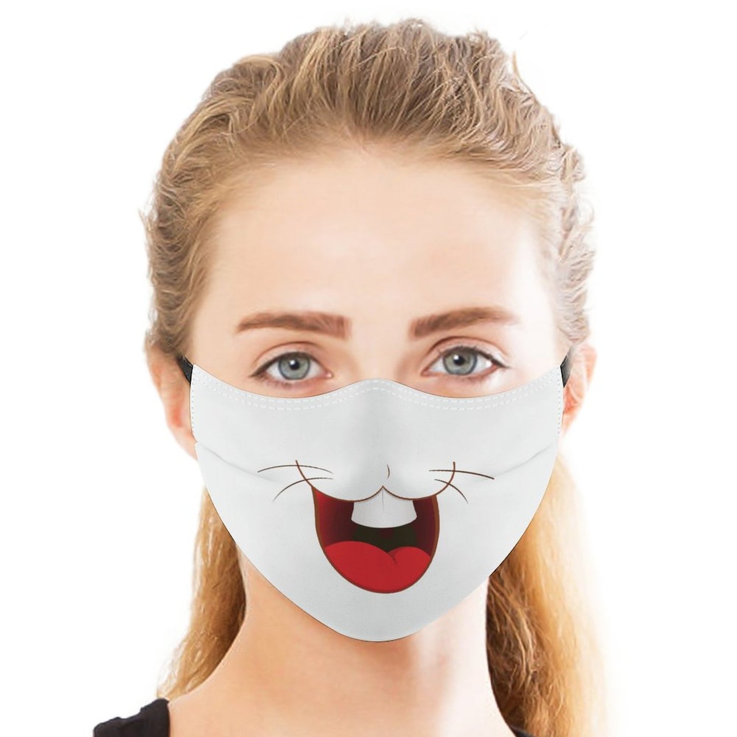 Online DIY Dust Mask with Filters Evil Smile Cat Expression Cartoon Smiling Face Expression 2 PCS