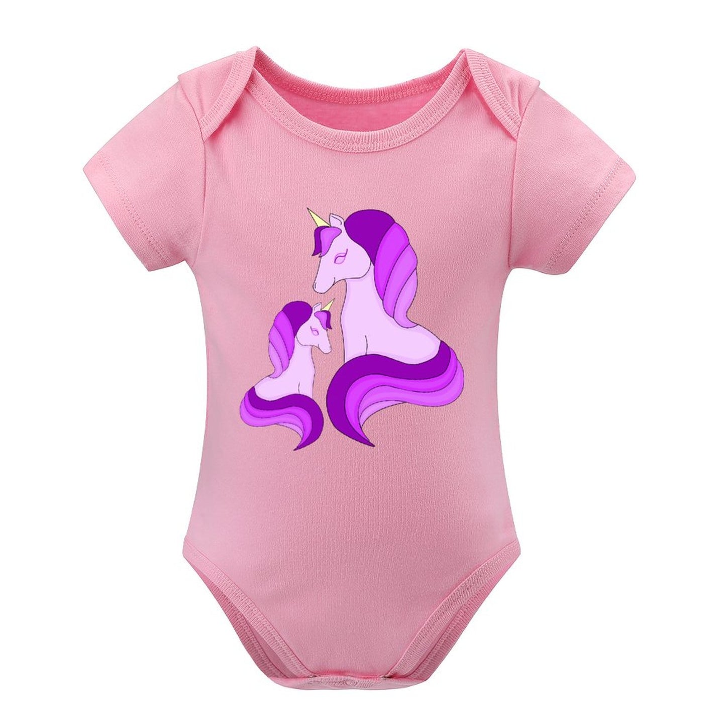 Online DIY Rompers for Children Short Sleeved Baby Jacket Pink Unicorn Mom