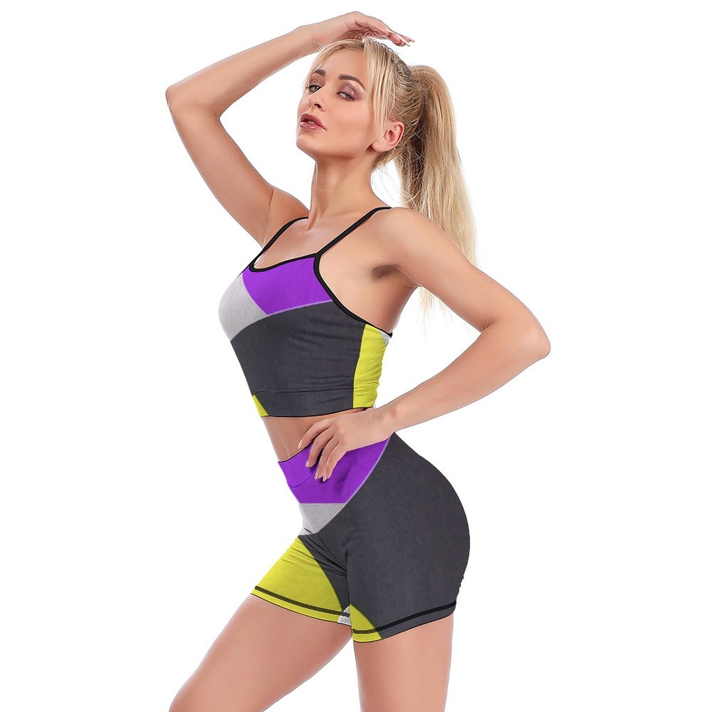 Online Customize Sportswear for Women Ladies' Yoga Suite Color Geometry