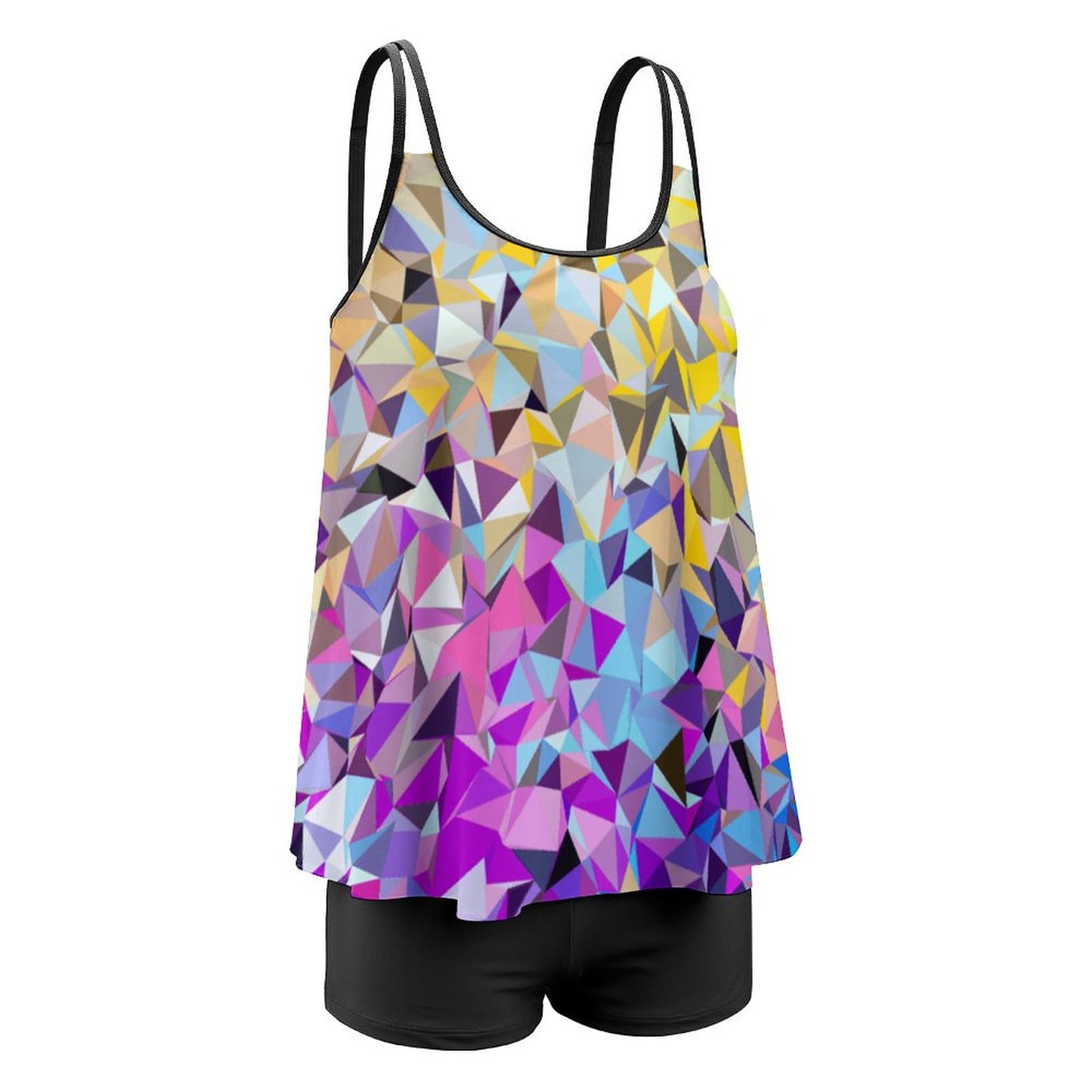 Online Customize Plus Size for Women Swimsuit Suit Colored Diamond Pattern