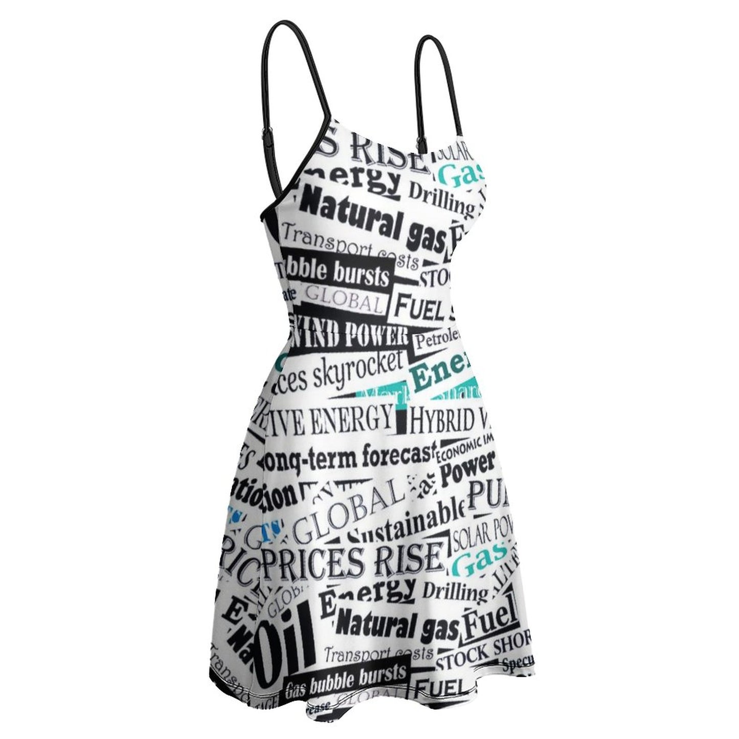 Online DIY Dress for Women Women's Sling Dress Newspaper