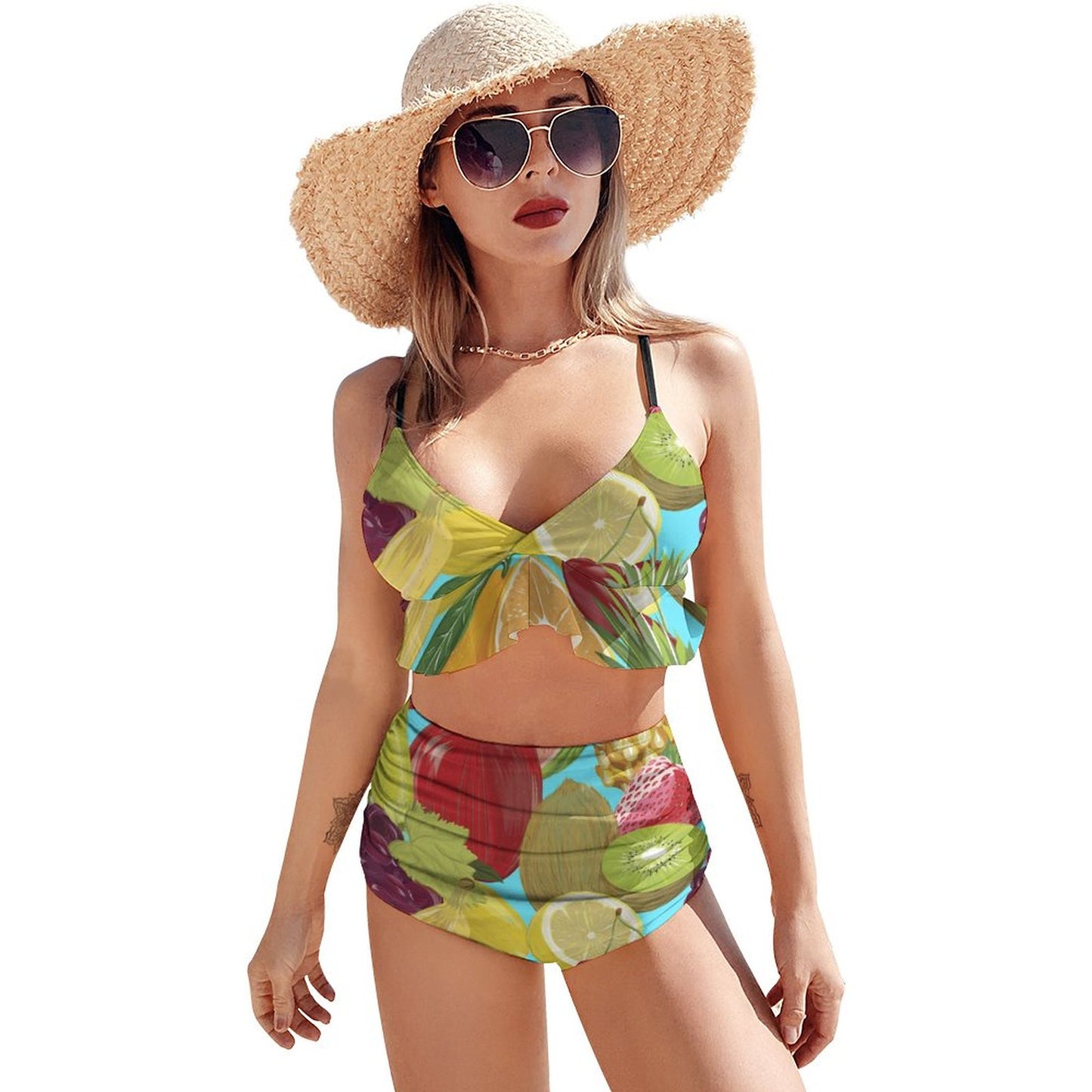 Online Customize Swimwear for Women Bikini Swimming Costume Summer Fruits Apples Tropical