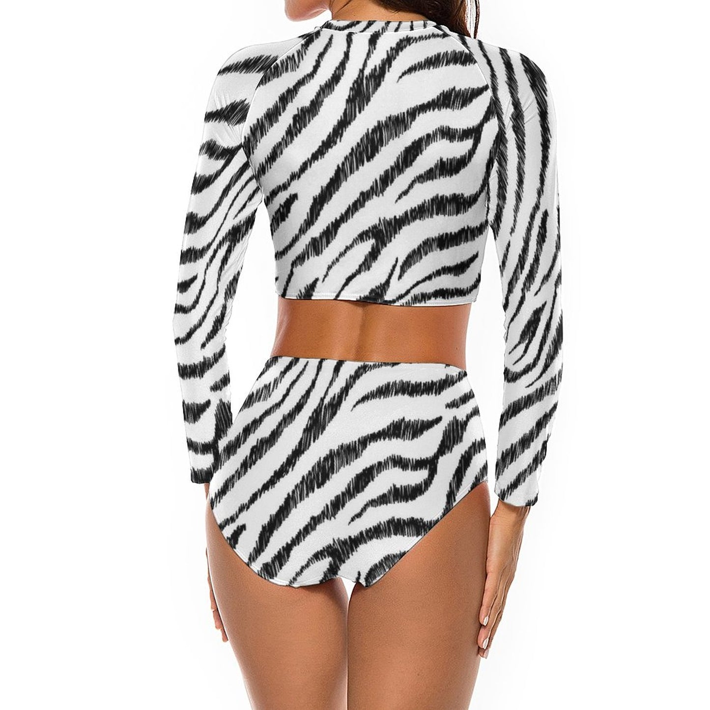 Online DIY Swimwear for Women Swimsuit Animal Prints Diagonal Zebra Stripes