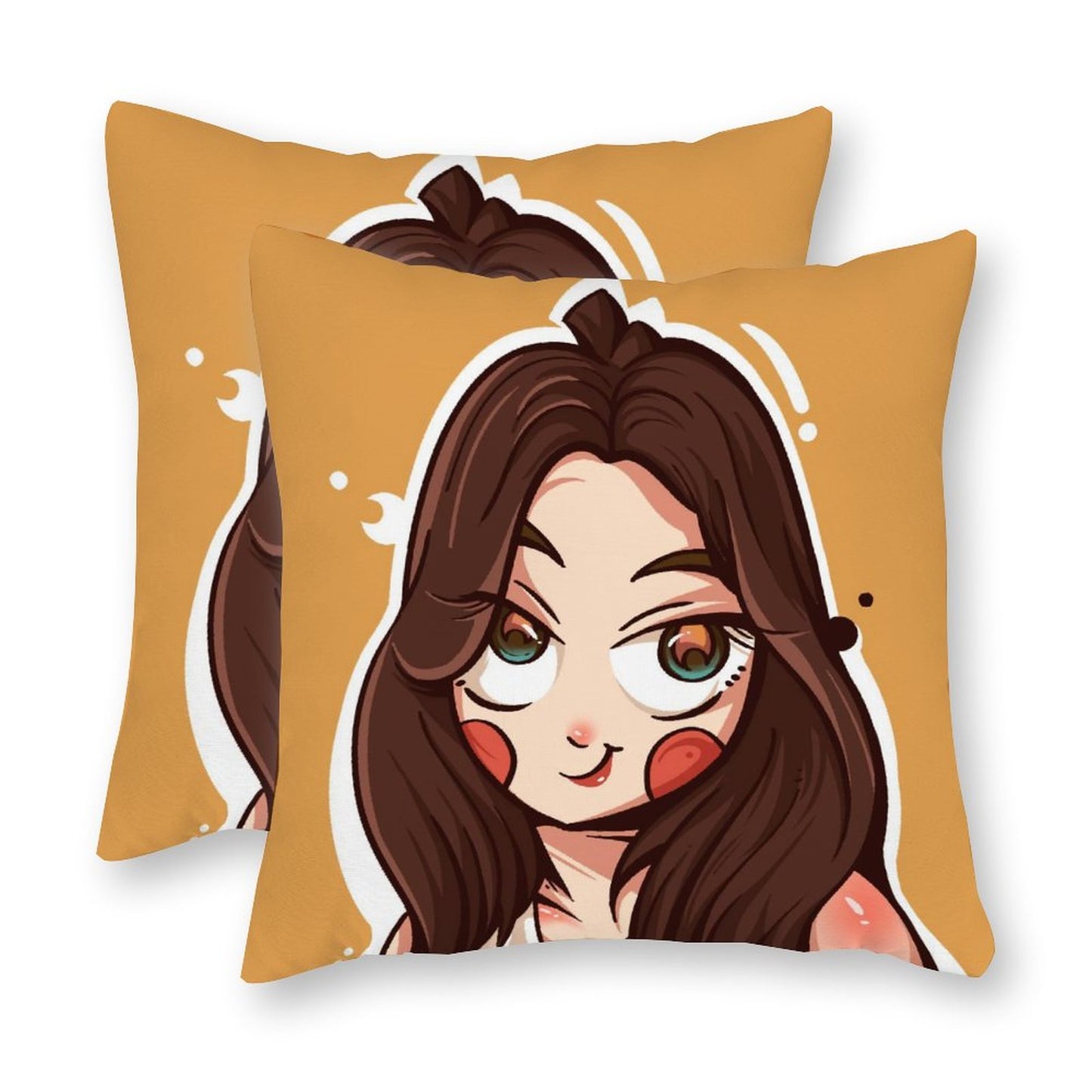 Online DIY Canvas Pillow Case Cartoon Avatar Girl Only Pillowcase
