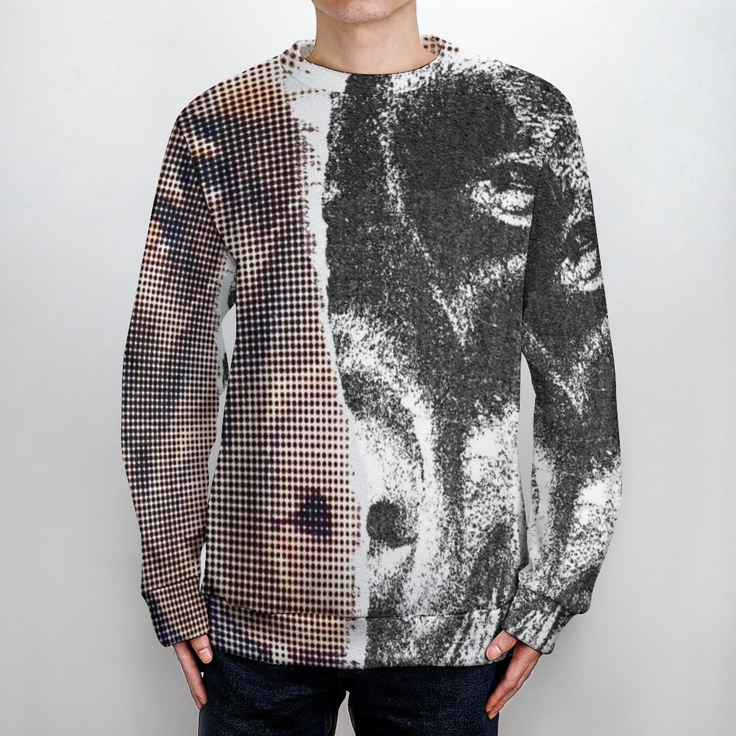Online DIY Round Neck Sweater Two Tone Dog