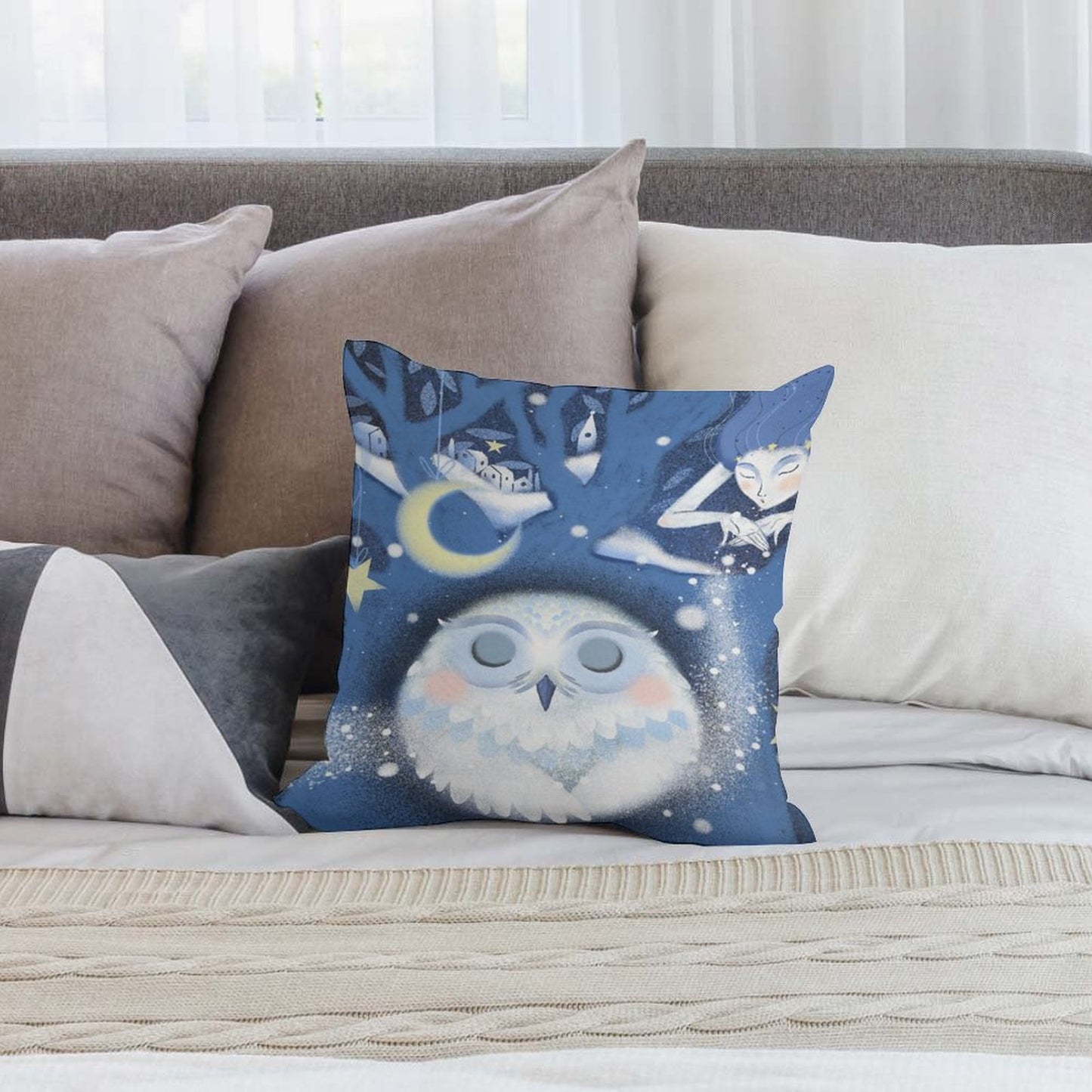 Online DIY Plush Pillow Cover 18"×18" Double-sided Printing Only Pillowcase