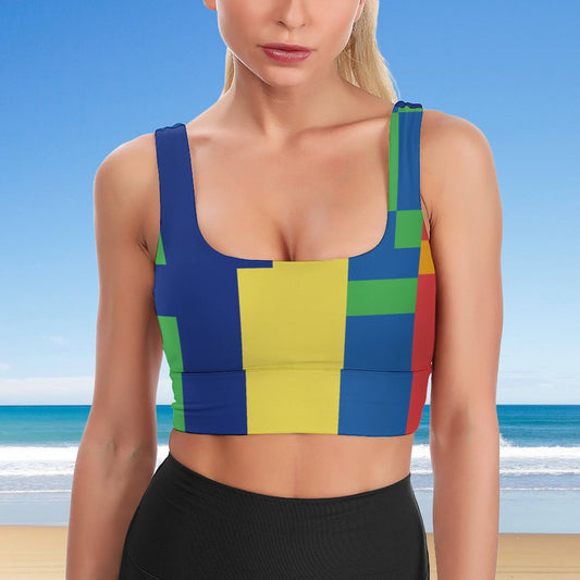 Online DIY Sportswear for Women Yoga Vest Coloured Striped Waistcoat Color Piece