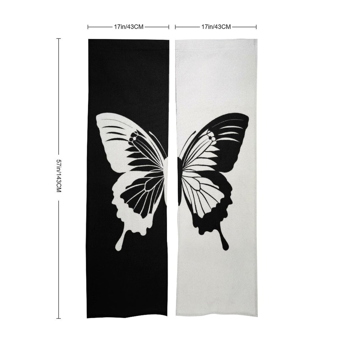 Online DIY Door Curtain Splice Two Tone Butterfly Style 86x143cm
