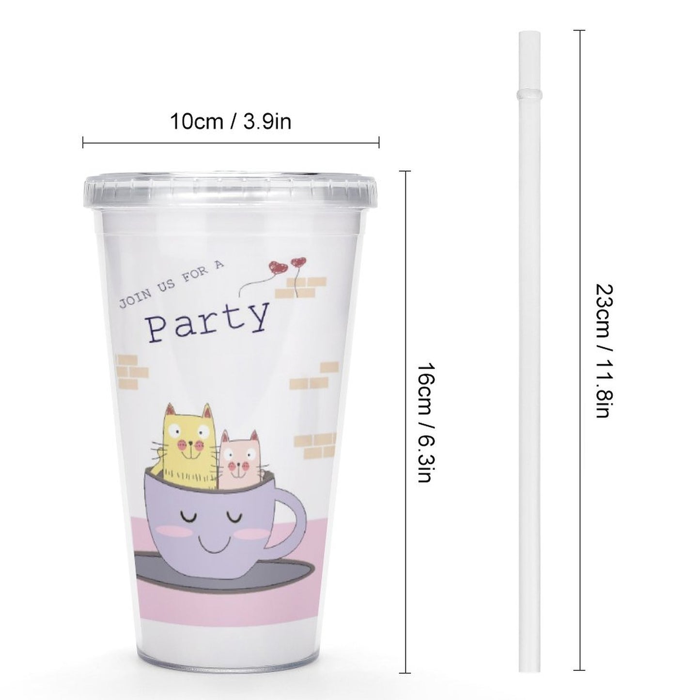 Online DIY Double Layer Straw Cup White-style One Size