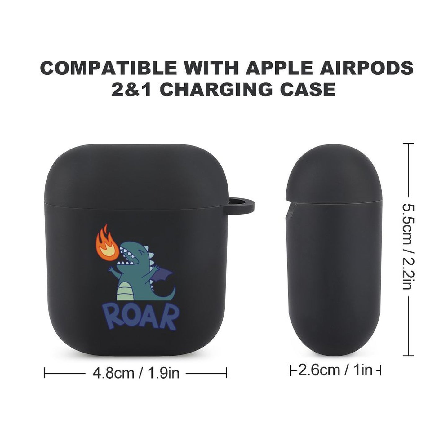 Online Customize Earbuds Case Cover for AirPods Fire Breathing Little Monster Roar